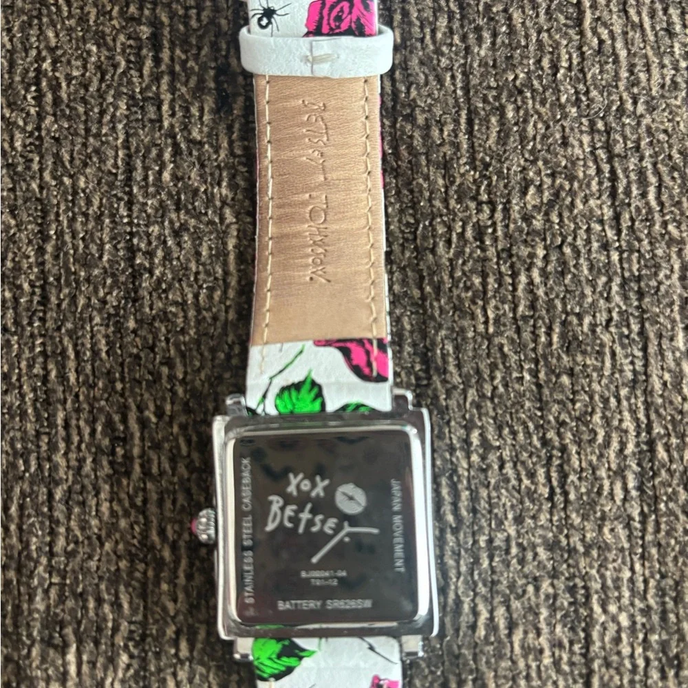 Betsey Johnson rose & spider watch